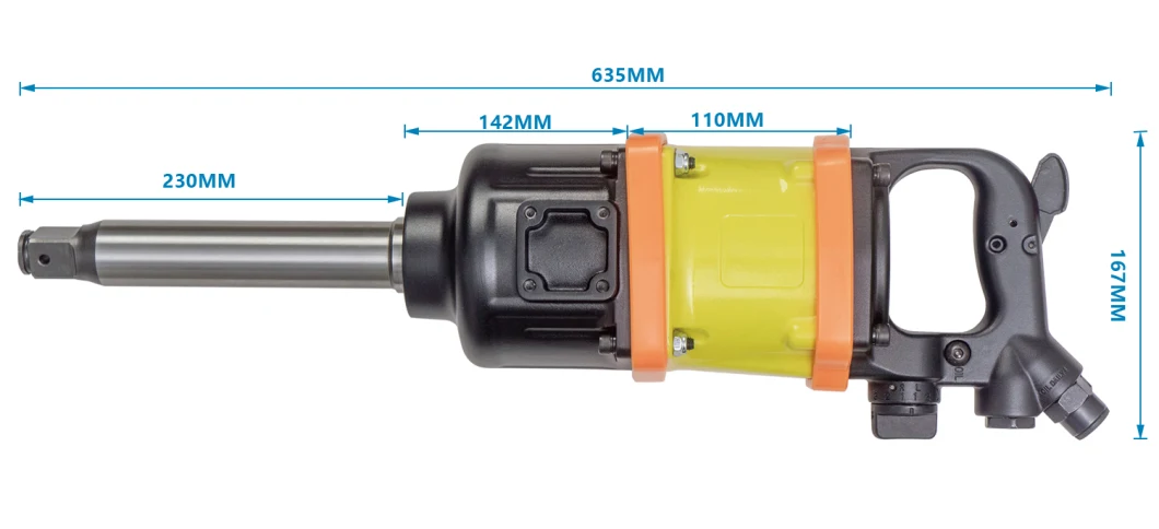1 Zoll-pneumatisches Schlüssel-Luft-Werkzeug mit 3700r. P.M., 3800n. M, Pinless-Hammer-Entwurf, weitverbreitet im Zusammenbau, in der Zerlegung und in der Wartung von LKW/von Autoreifen