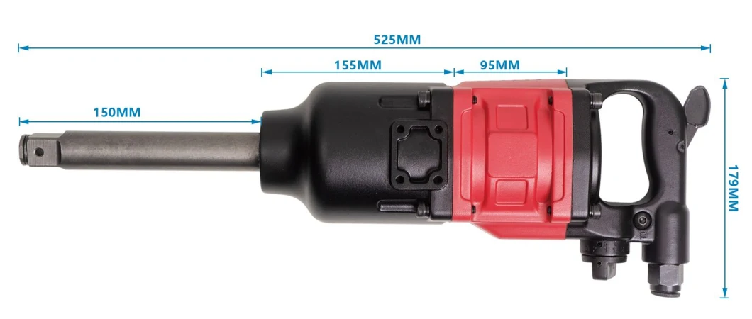 Doppelhammer-Luft-Schlagschrauber 1 Zoll-Vierkantmitnehmer-pneumatischer Werkzeug-Luft-Schlüssel mit drehmomentstarkem und Balance
