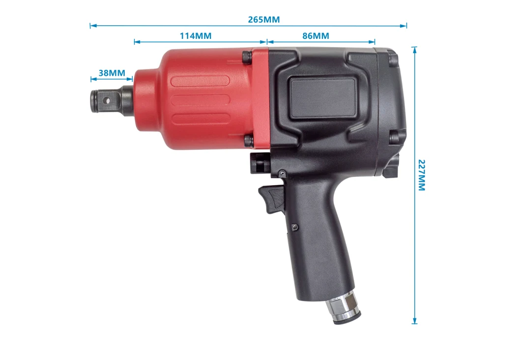 Die 3/4 Zoll-pneumatischen Werkzeuge mit der Pinless-Hammer-Struktur, drehmomentstarkem Ertrag und der Balance, die leicht, aber dauerhaft ist, können im Zusammenbau von Autos weitverbreitet sein